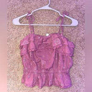 american eagle ruffled crop